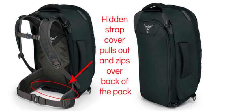 Osprey Farpoint 40 Review: Strap cover zips over back