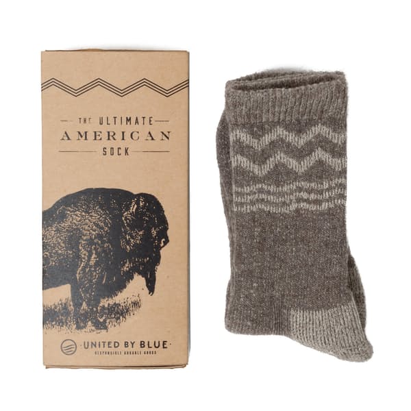 the ultimate American sock a warm bison down sock made by United By Blue
