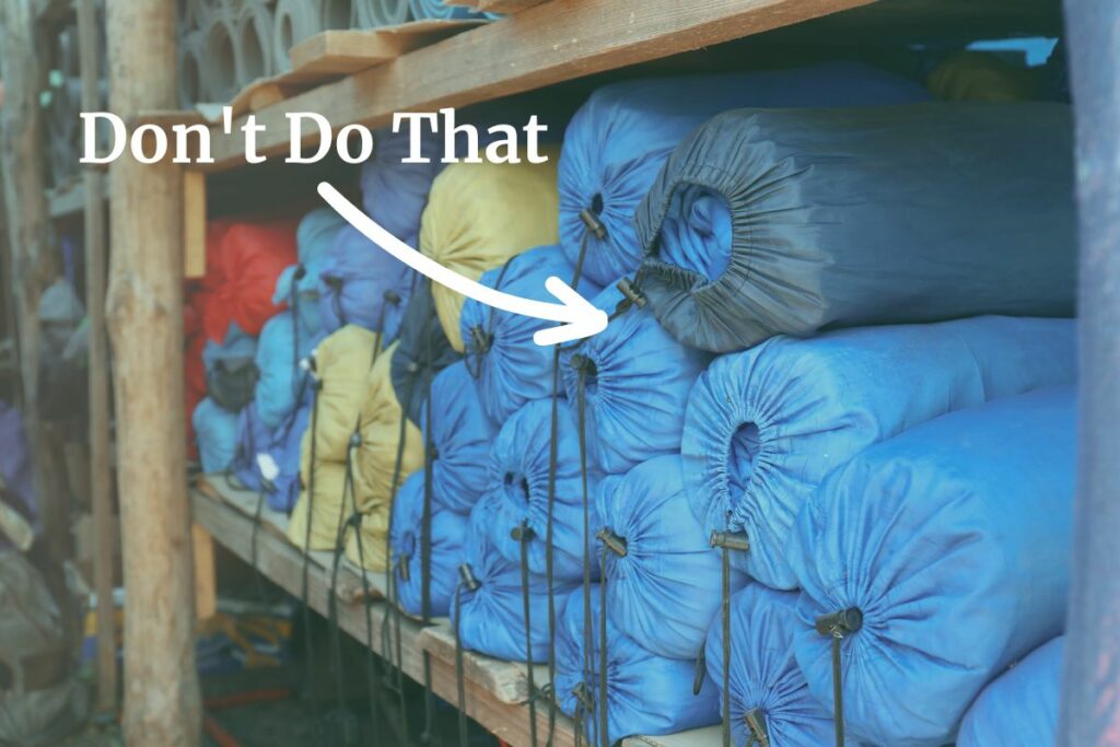 learn how to properly store a sleeping bag