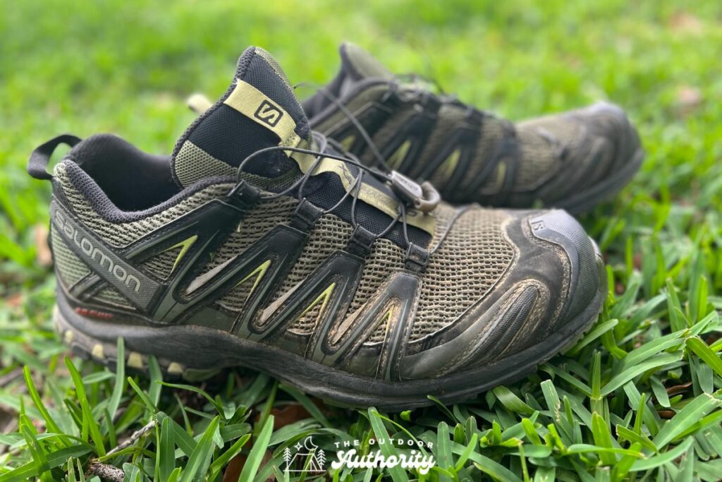 trail runners are good shoes to bring camping
