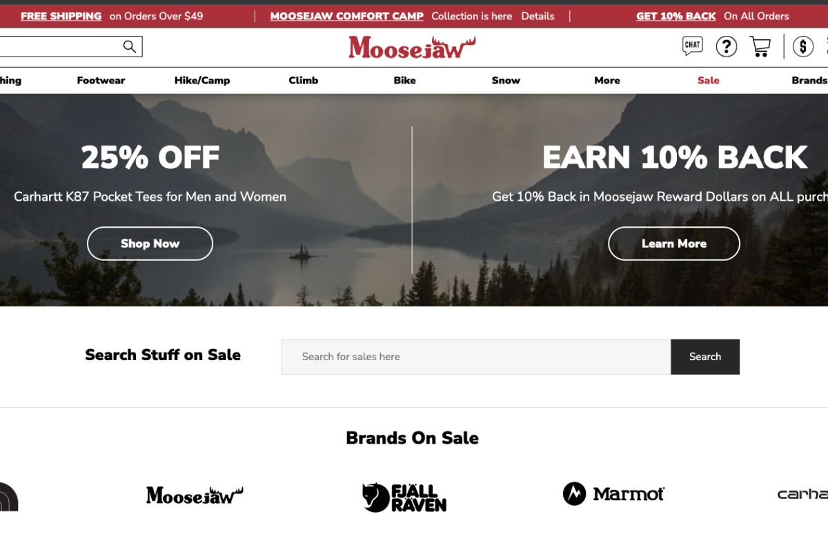 find deals on outdoor gear and clothing at Moosejaw